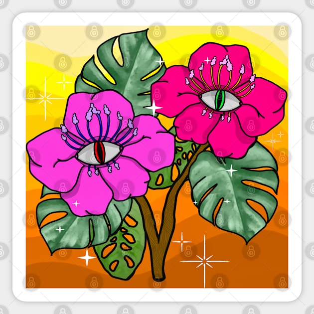 Hibiscus Frieda Sticker by VantaTheArtist